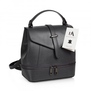 Rucsac dama din piele naturala DiAmanti Enna Grigio Scuro